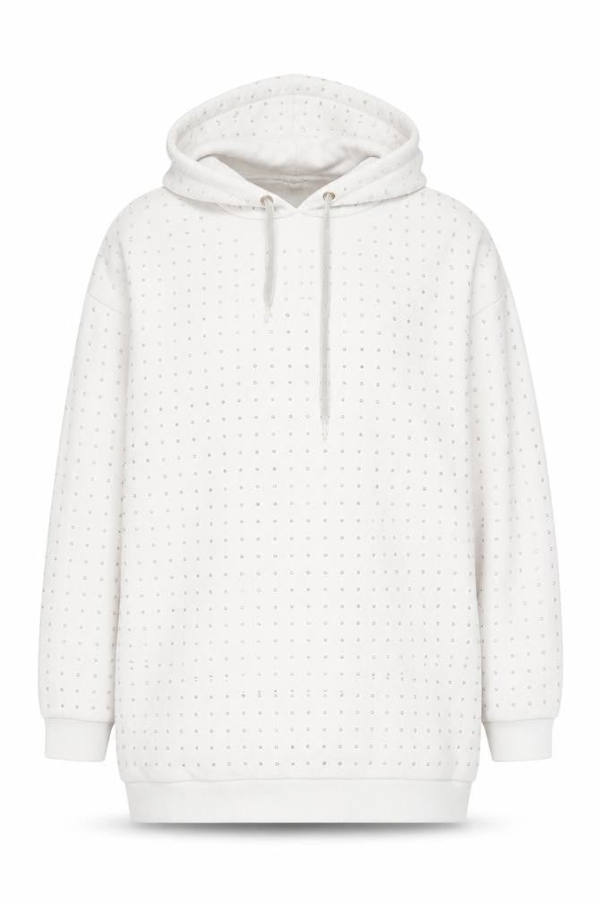 River Island Women's S White Studded Pullover Hoodie
