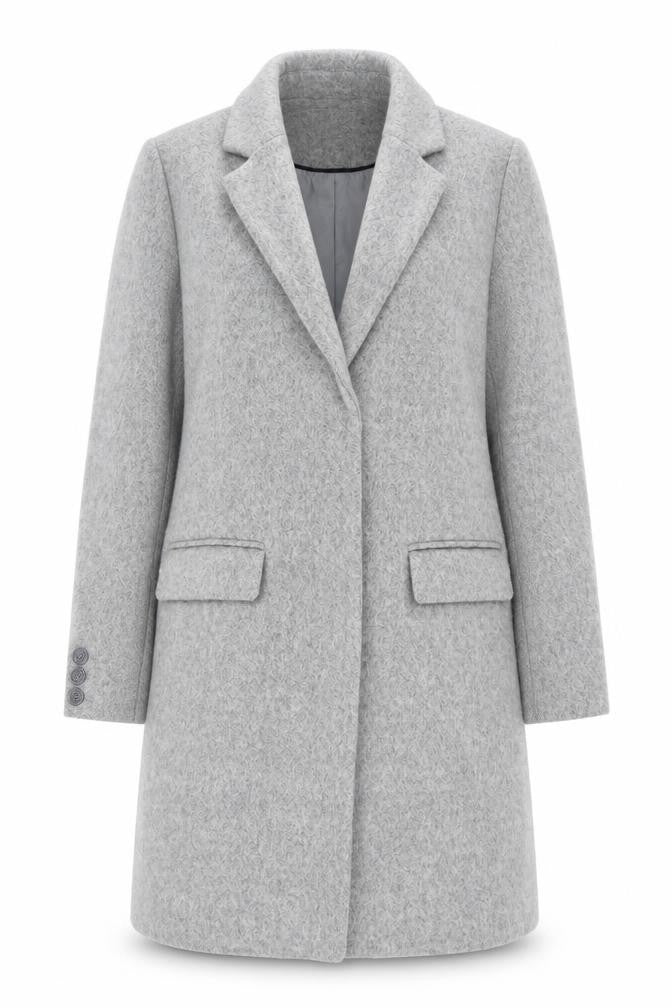 Apricot Women's Grey Mid-Length Overcoat, Size 10