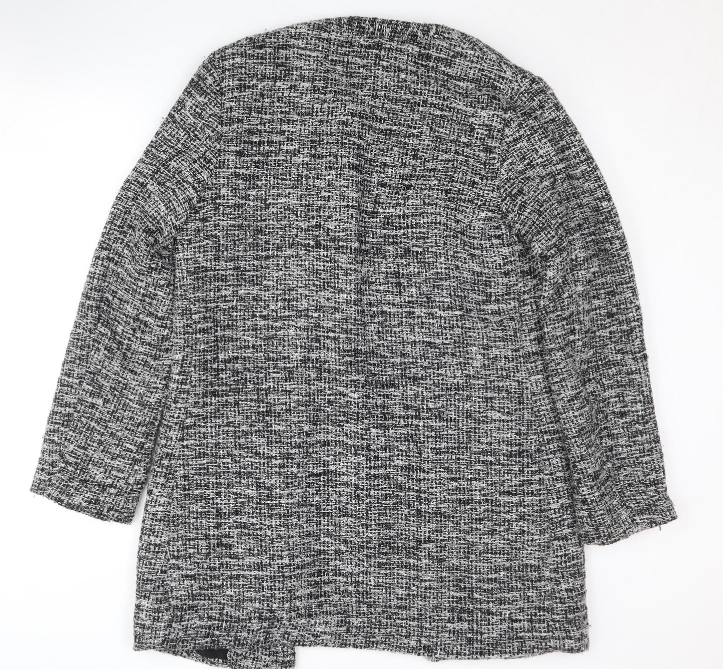 New Look Women's Black Grey Check Coat Size 10