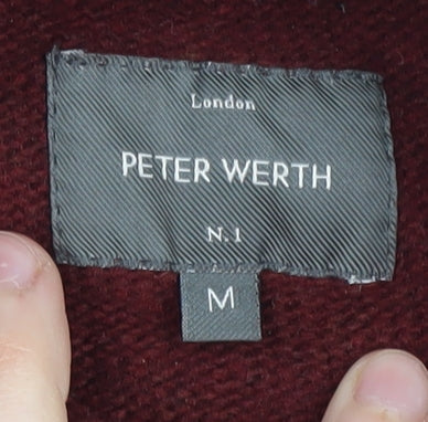 Peter Werth Men's Red Wool Mix Pullover Jumper M