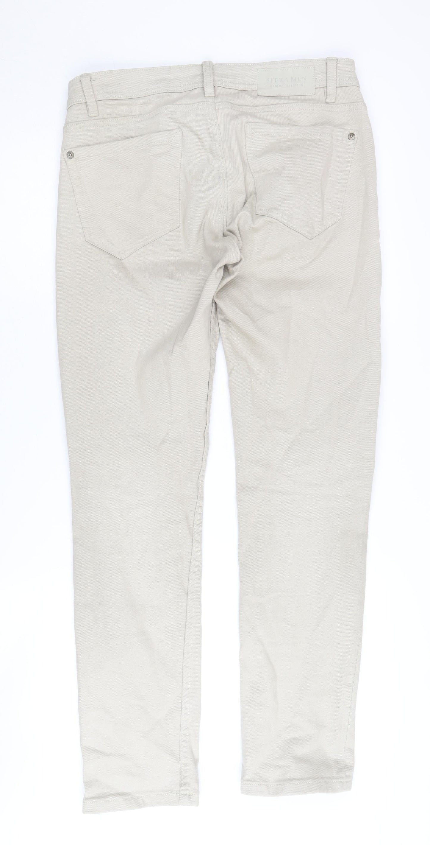 Sfera Men's Beige Straight Jeans, Size 40