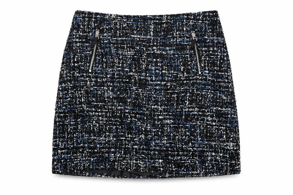Warehouse Women's Black Blue Geometric Skirt Size 18