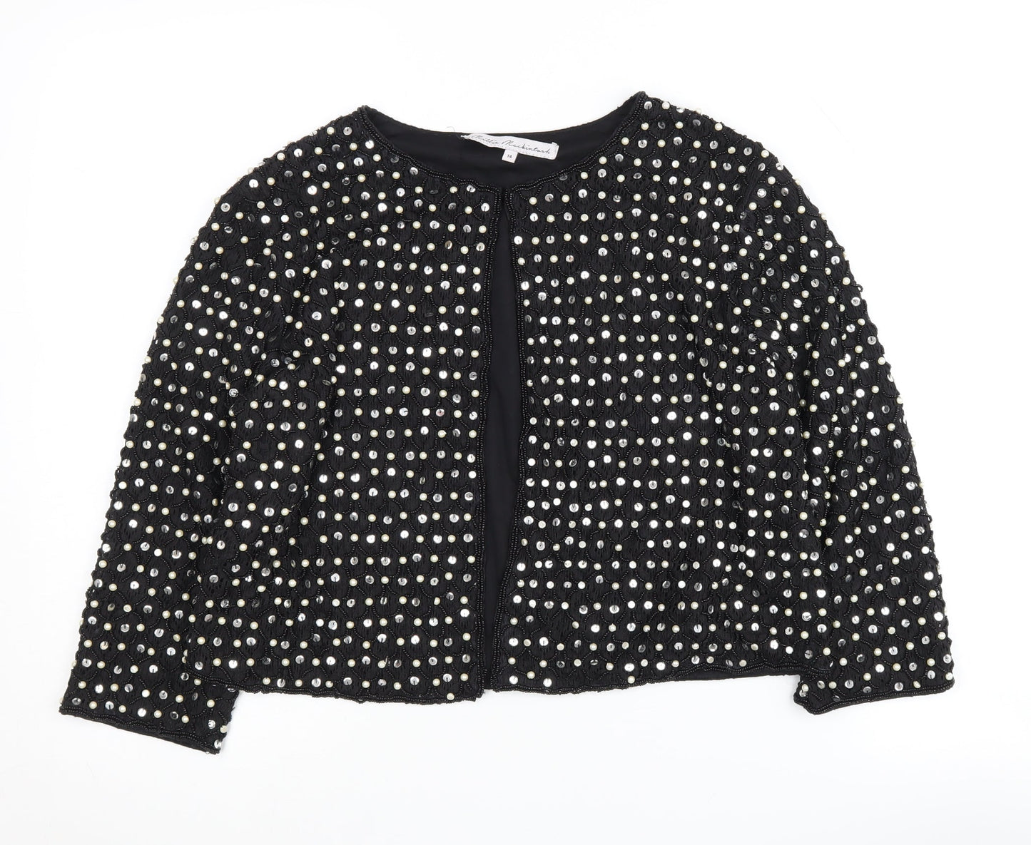 Millie Mackintosh Women's Black Beaded Jacket Size 14