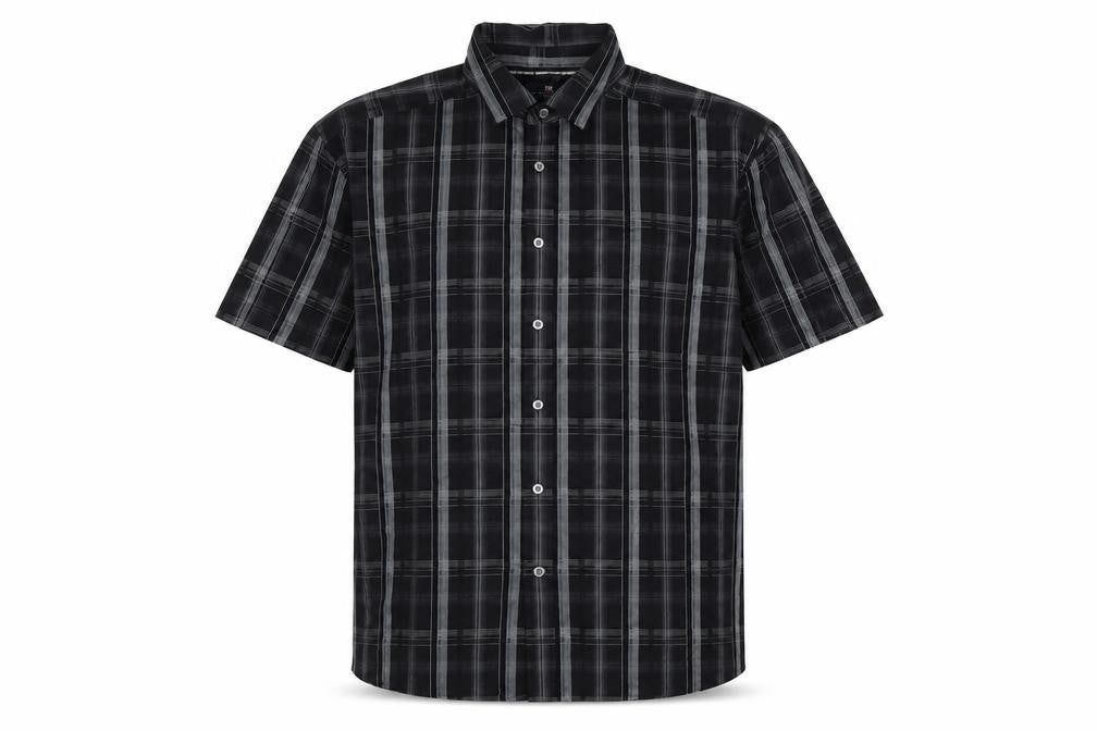 Marks & Spencer Men's Black Plaid Short Sleeve Shirt L