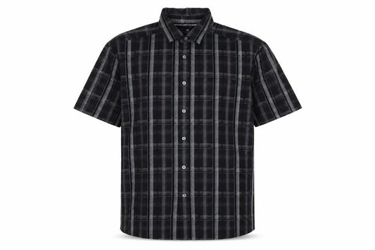 Marks & Spencer Men's Black Plaid Short Sleeve Shirt L