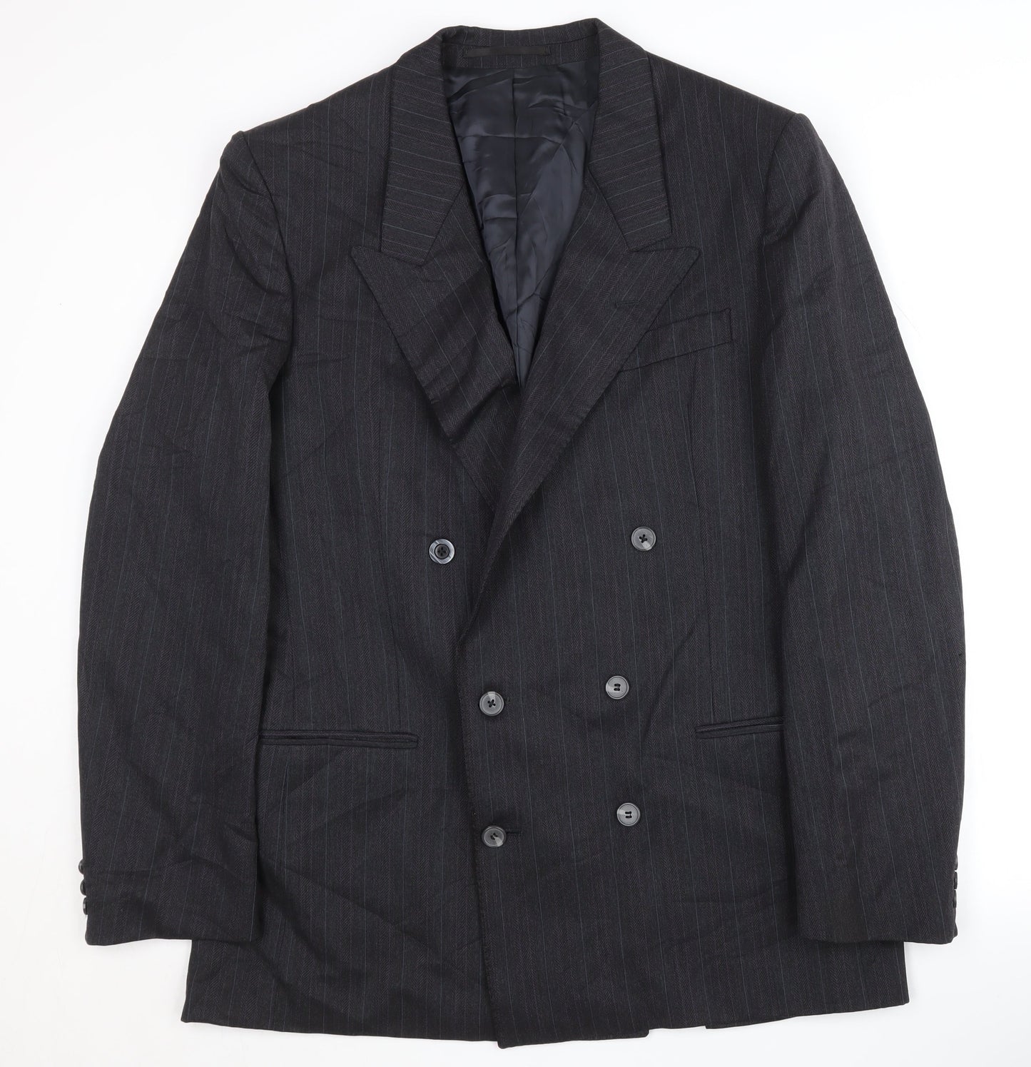 House of Fraser Men's Grey Blazer 42L Striped Formal Jacket