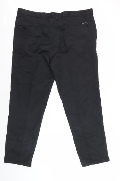 Slazenger Men's Black Trousers 4XL Flat Front