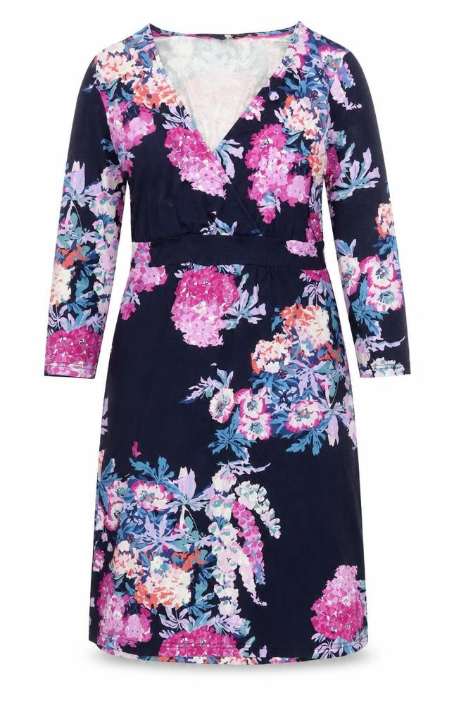 Joules Women's Multicoloured Floral Wrap Dress, Size 12