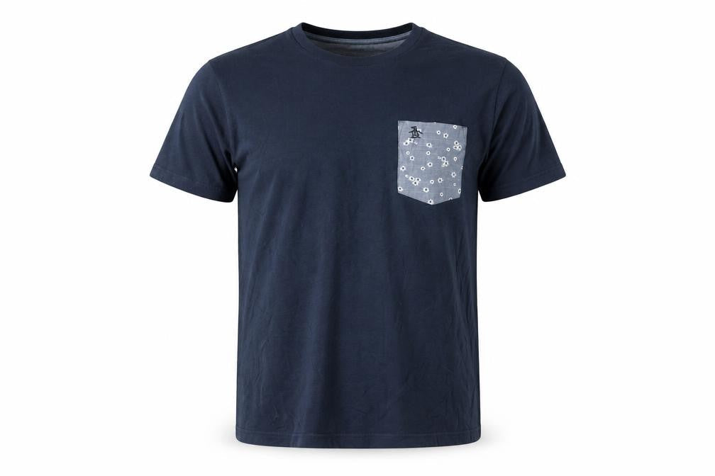 Original Penguin Men's Blue Cotton Crew Neck T-Shirt Large