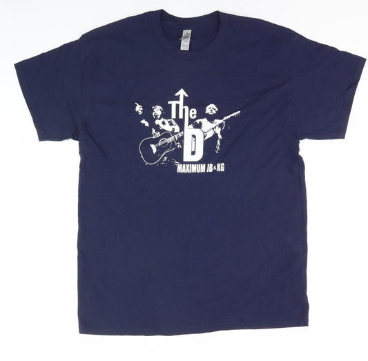 Gildan Men's Blue Graphic Short Sleeve T-Shirt L