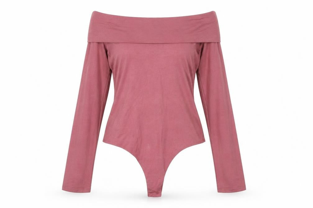 Asos Women's Pink Off Shoulder Long Sleeve Top, Size 12