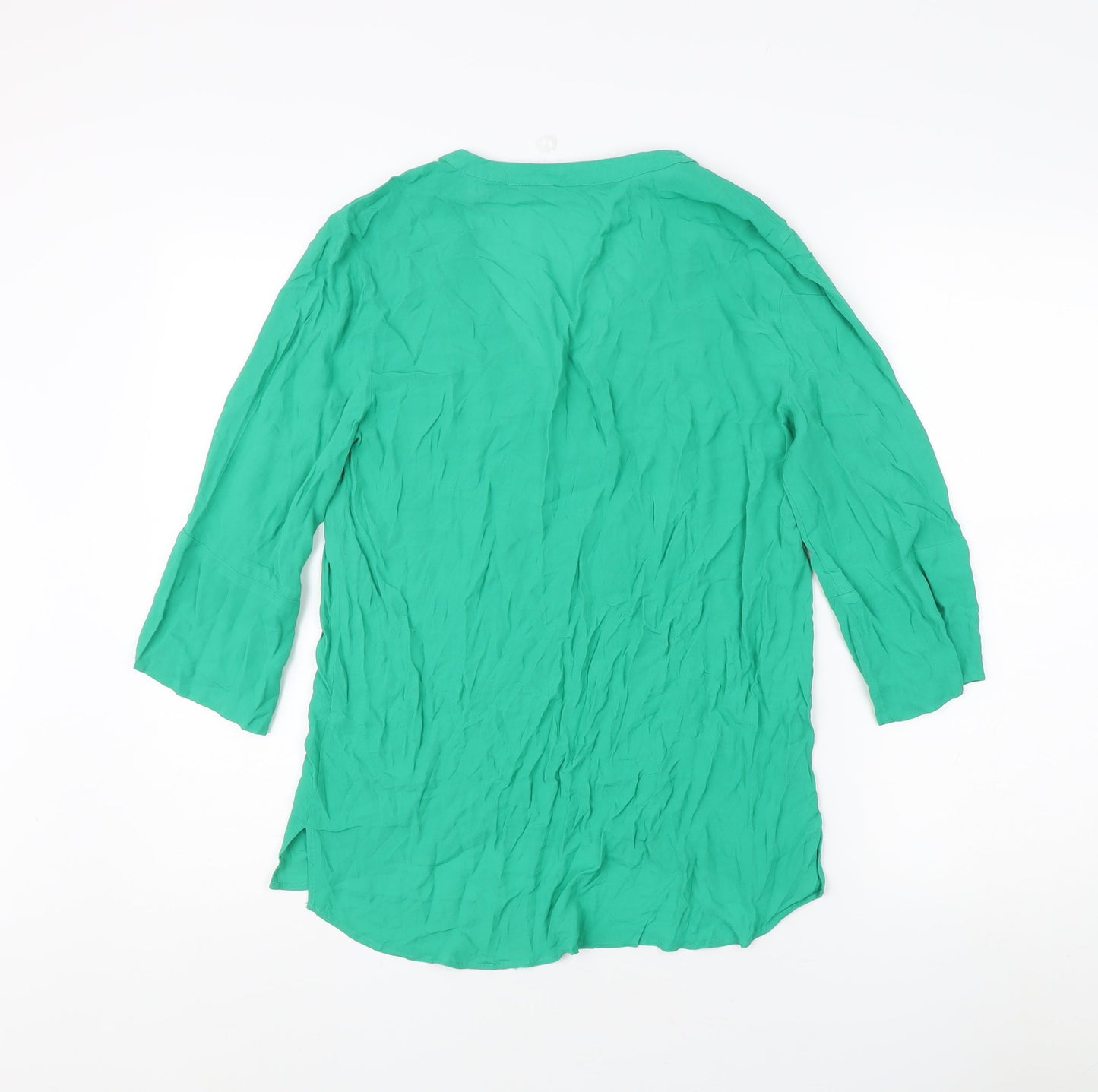 Zara Woman Green 3/4 Sleeve Blouse Size 8