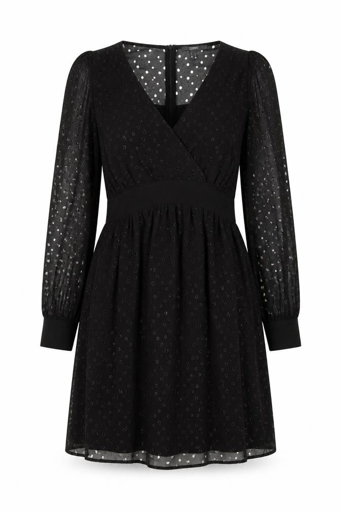 ESPRIT Women's Black Polka Dot Shift Dress Size 12