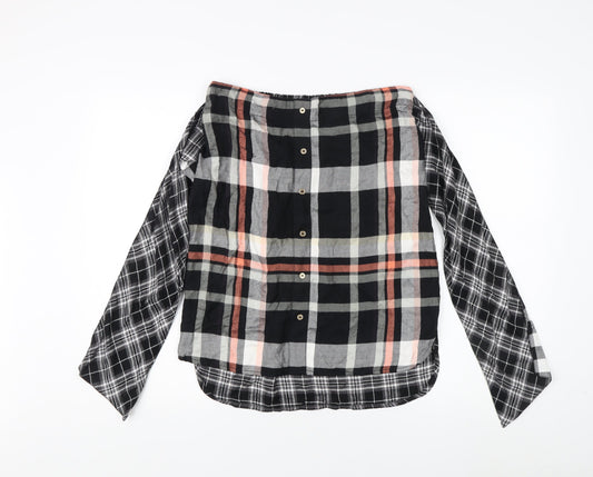 River Island Women's Plaid Button-Up Top Size 12