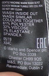 Marks and Spencer Women's Grey Plaid Jersey Top Size 18