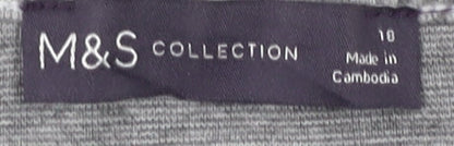 Marks & Spencer Women's Grey Plaid Jersey Top Size 18