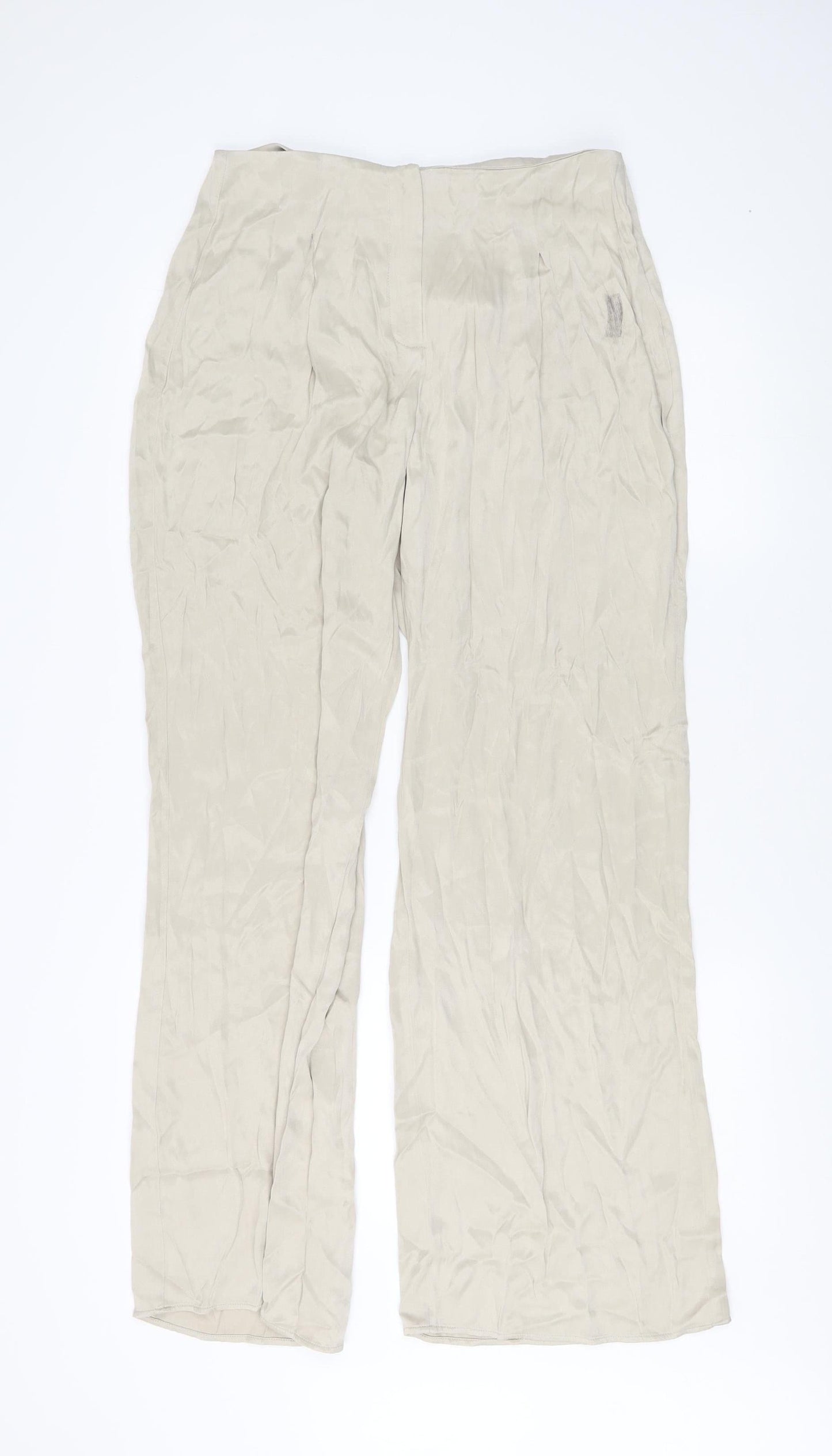 Zara Women’s Beige Wide-Leg Trousers M