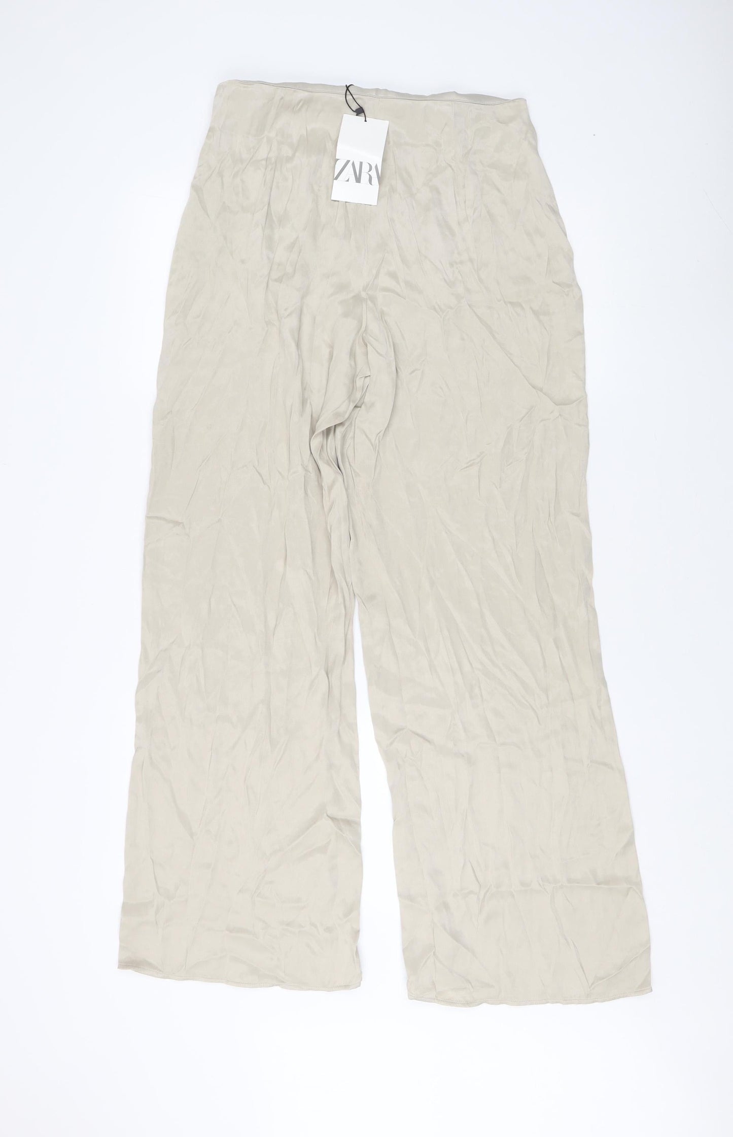 Zara Women’s Beige Wide-Leg Trousers M