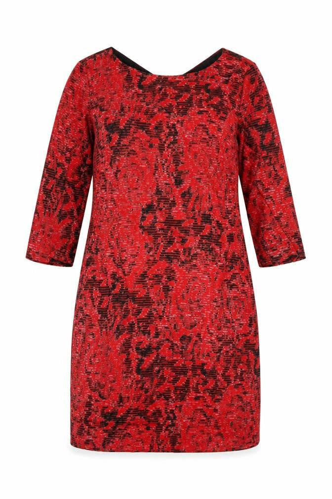 Marks & Spencer Women's Red Floral V-Neck Dress