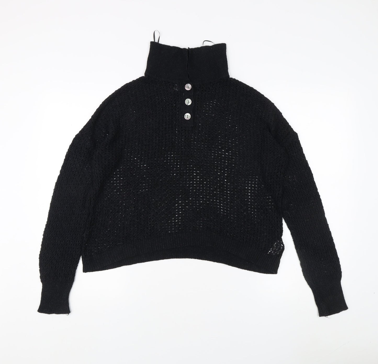 Rachel Zoe Black High Neck Women's Jumper XL