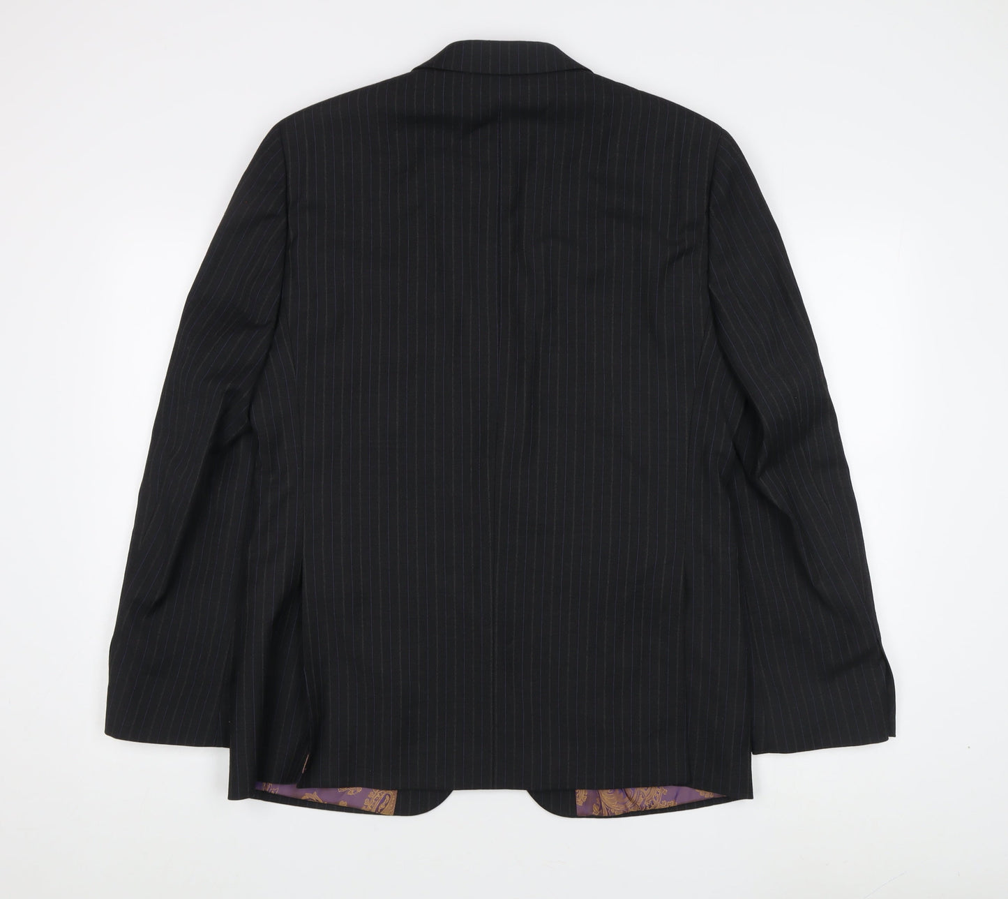 Next Men’s Black Striped Blazer 40R Notch Lapel