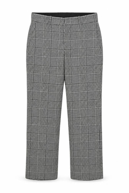 Front view of Zara Woman Black XS Trousers in Houndstooth