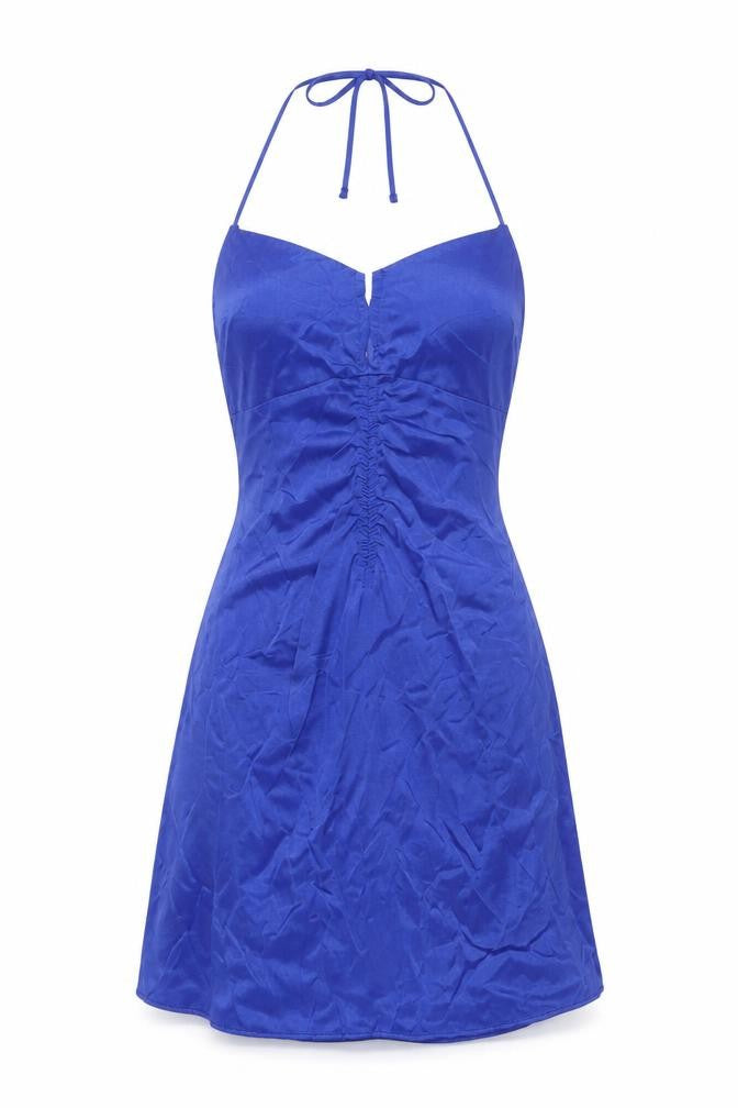 Zara Women's Blue Halter Dress S, Summer Style