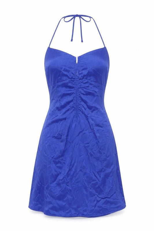 Zara Women's Blue Halter Dress S, Summer Style