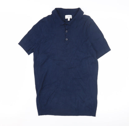 Next Womens Blue Collared Knit Henley Jumper XS