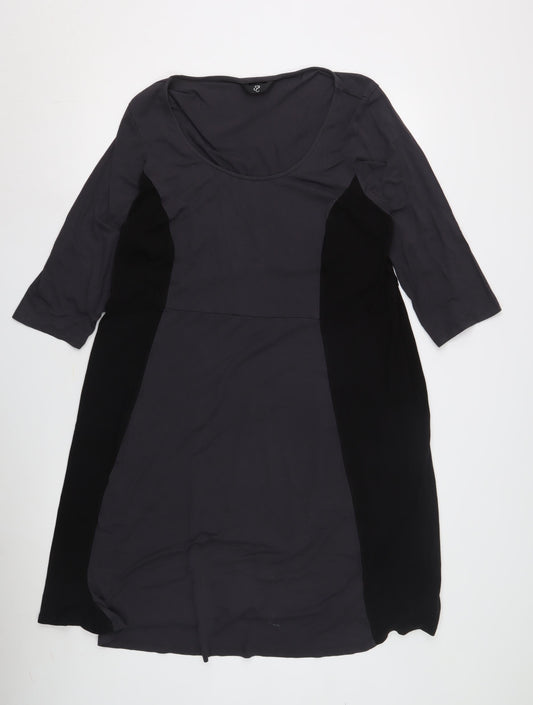 Women's Black Dress, UK Size 20, Scoop Neck