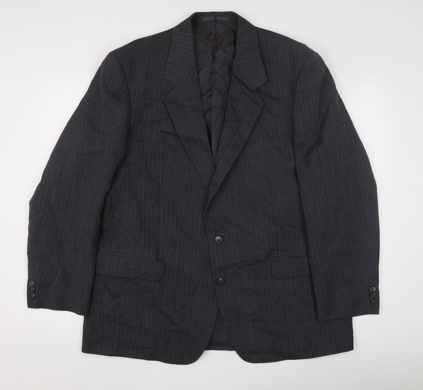 Marks and Spencer Men's Grey Striped Suit Jacket, 44R