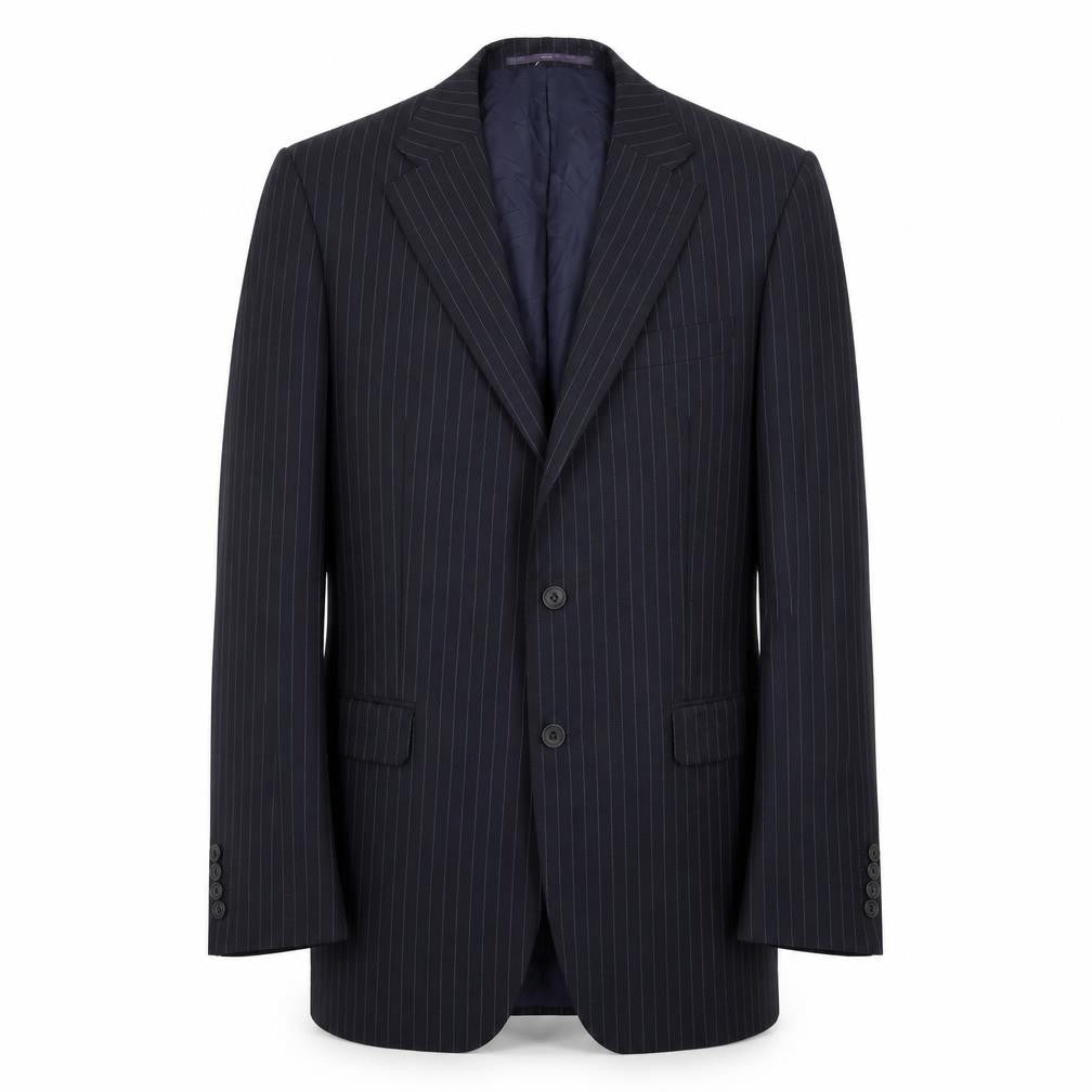 Marks & Spencer Men's Navy Striped Wool Suit Jacket 38L