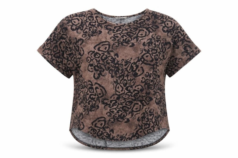 Bassini Women's Brown Animal Print Top M/L