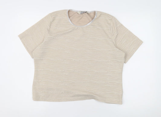 Honor Millburn Beige Women's T-Shirt, Size L, Casual Wear