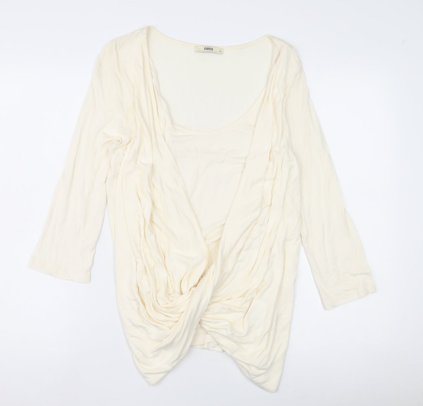 Oasis Women's Ivory Wrap Blouse M