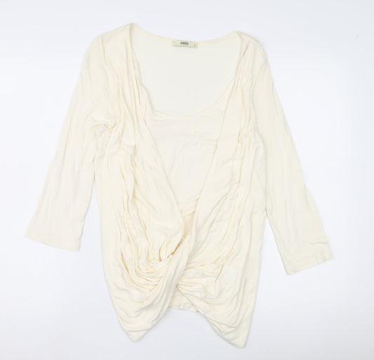 Oasis Women's Ivory Wrap Blouse M
