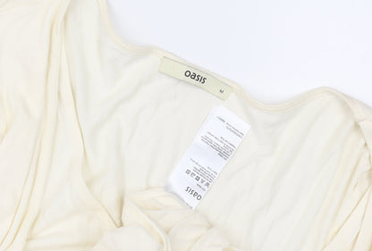 Oasis Women's Ivory Wrap Blouse M