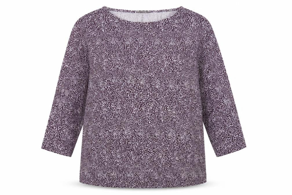 Jaeger Women's Animal Print 3/4 Sleeve Top M