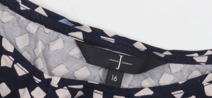 Jasper Conran Women's 3/4 Sleeve Geometric Top