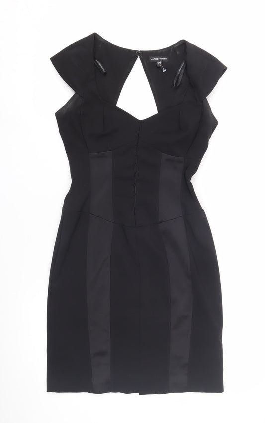 Warehouse Women's Black Bodycon Dress Size 8