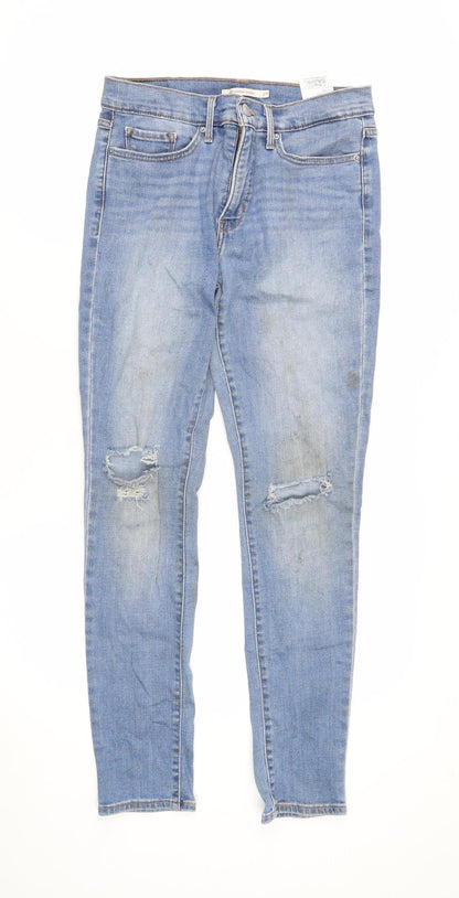 Levi's Women's Blue Skinny Jeans, Size UK 1, Distressed
