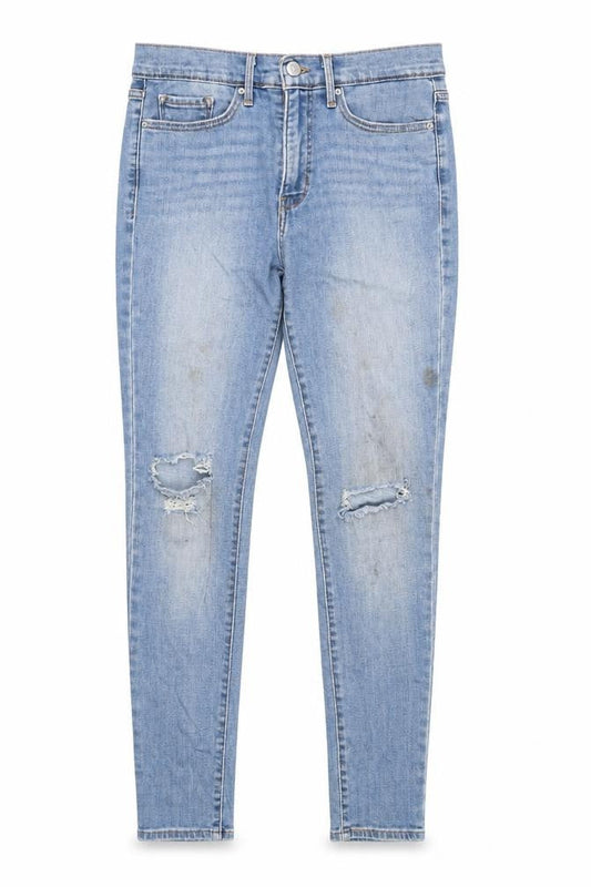 Levi's Women's Blue Skinny Jeans, Size UK 1, Distressed