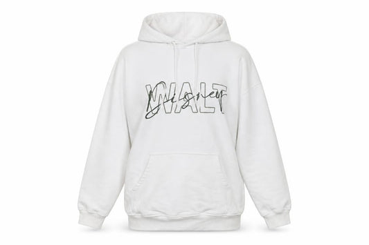 Disney White Unisex Pullover Hoodie S, Graphic Print