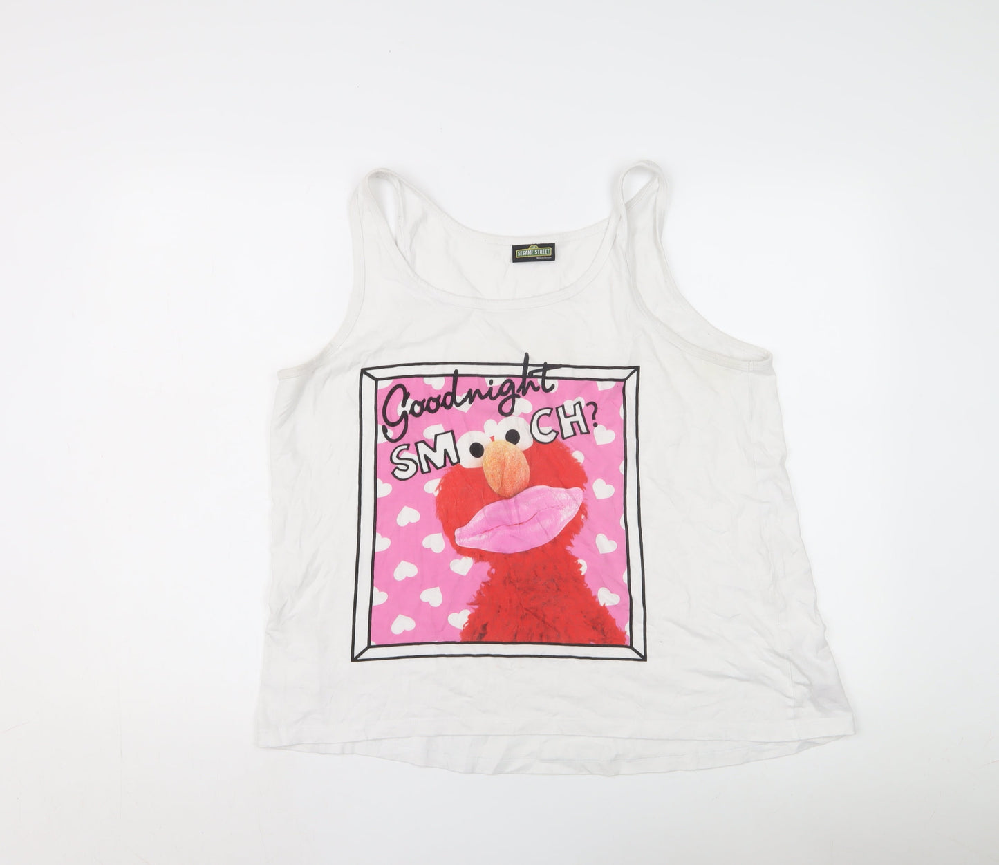 Sesame Street Women's M White Elmo Camisole Tank Top
