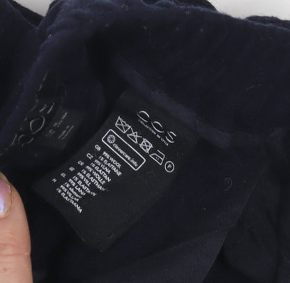 Close-up detail of COS Women's Black Wool Trousers, size 4