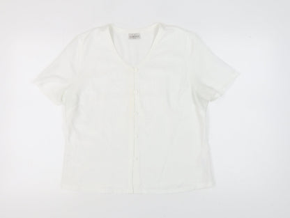 Eastex Women's White Short Sleeve Blouse Size 14