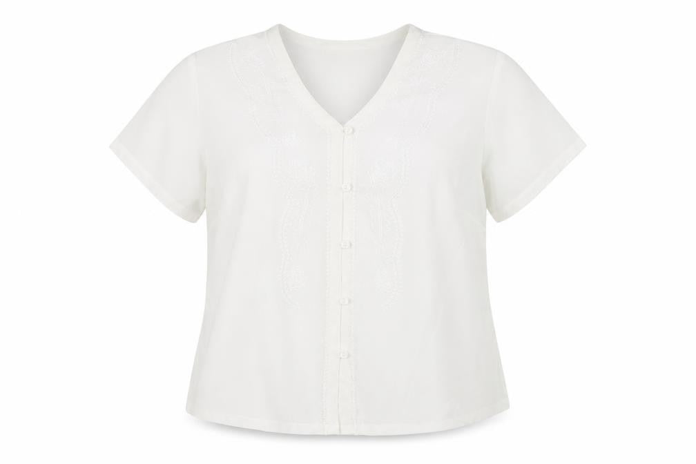 Eastex Women's White Short Sleeve Blouse Size 14