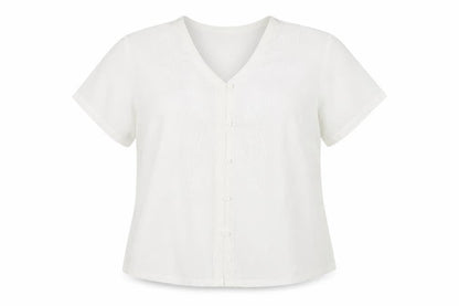 Eastex Women's White Short Sleeve Blouse Size 14