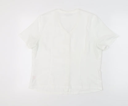 Eastex Women's White Short Sleeve Blouse Size 14