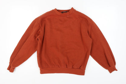 Bershka Women's Orange Pullover Sweatshirt S
